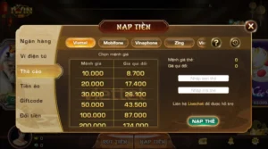 Hướng dẫn nạp tiền Iwin bằng thẻ cào